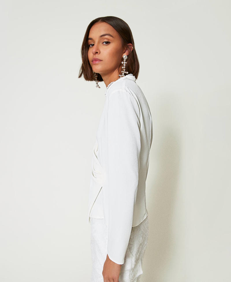 Scee by twin set Blusa in crêpe de Chine riciclato Presa
