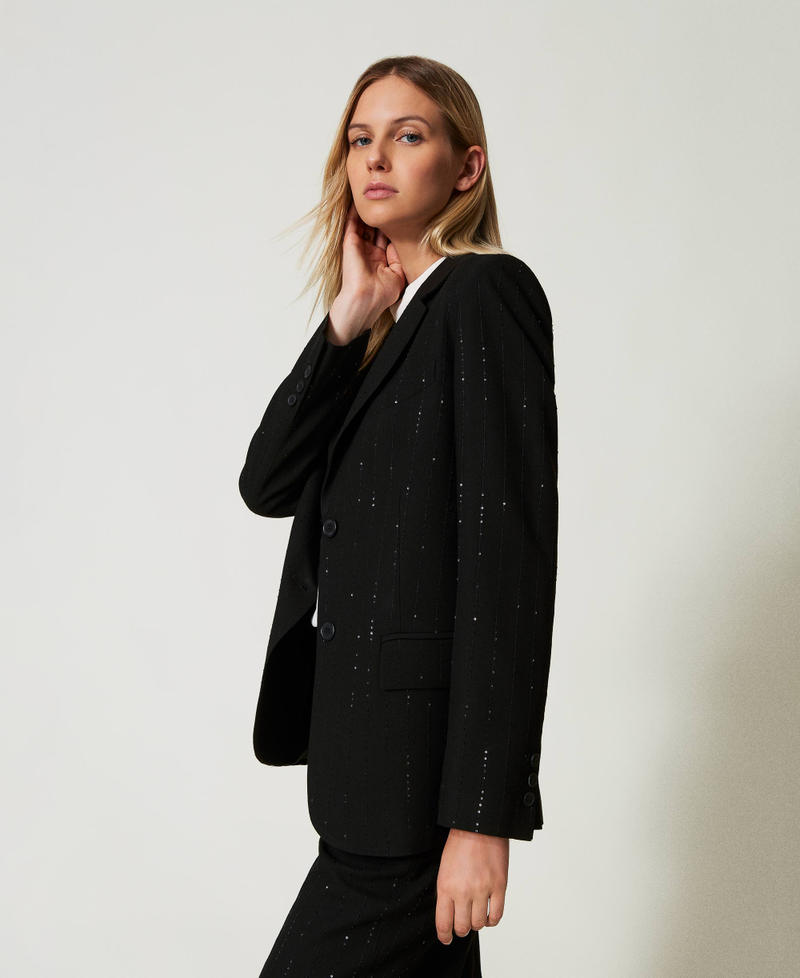 Scee by twin set Giacca blazer in panno con paillettes Ultimo giorno