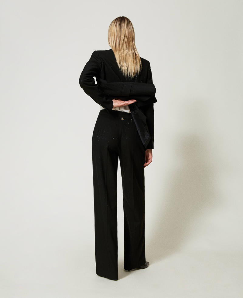 Scee by twin set Pantaloni in panno con paillettes Offerta