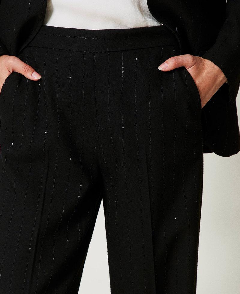 Scee by twin set Pantaloni in panno con paillettes Offerta