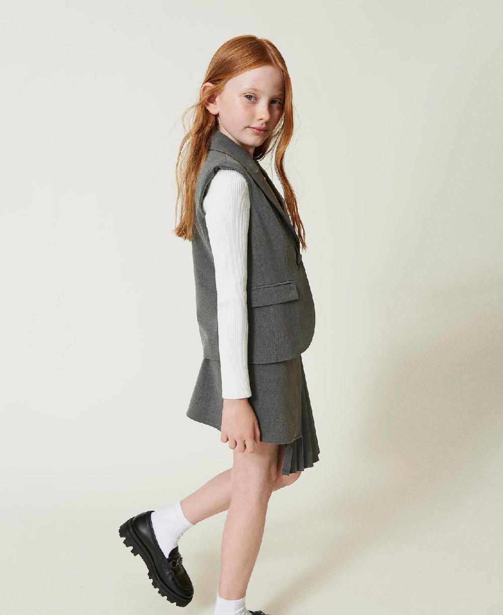 Scee by twin set Gilet monopetto in flanella Economico