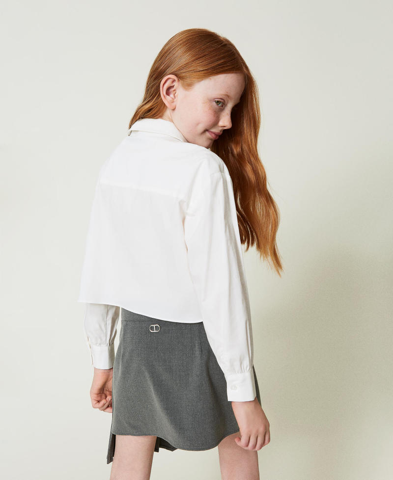 Scee by twin set Camicia in popeline con cravatta Outlet