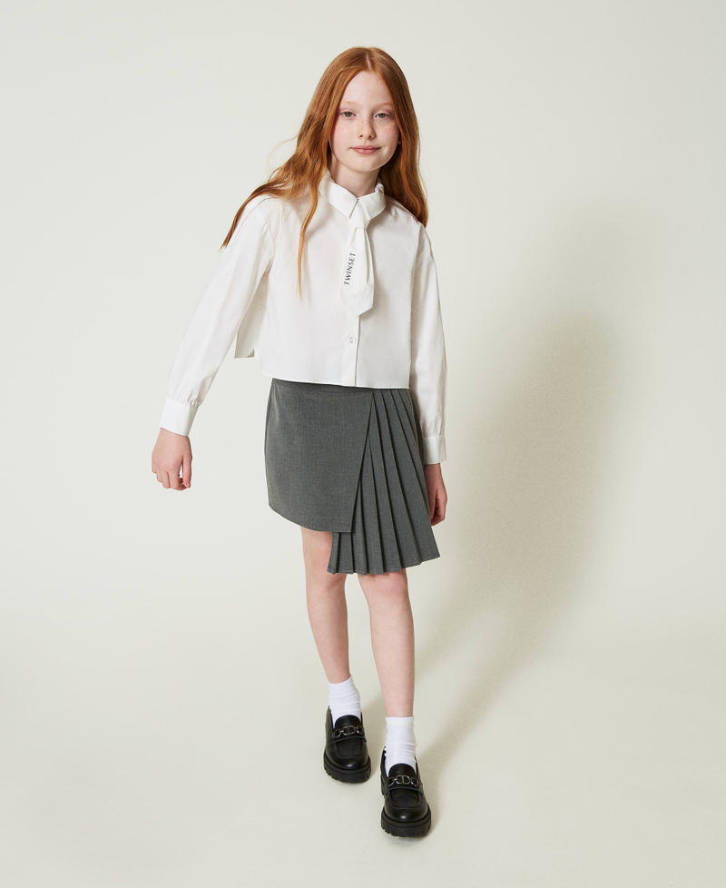 Scee by twin set Camicia in popeline con cravatta Outlet