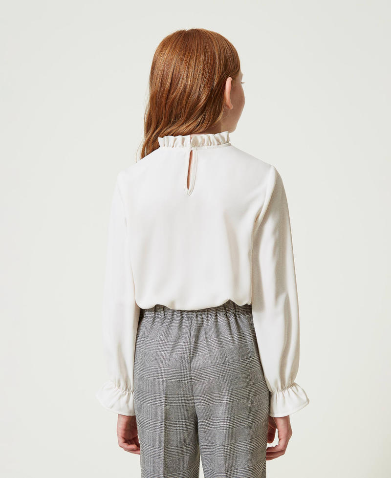 Scee by twin set Blusa in crêpe de Chine con jabot Hotsell
