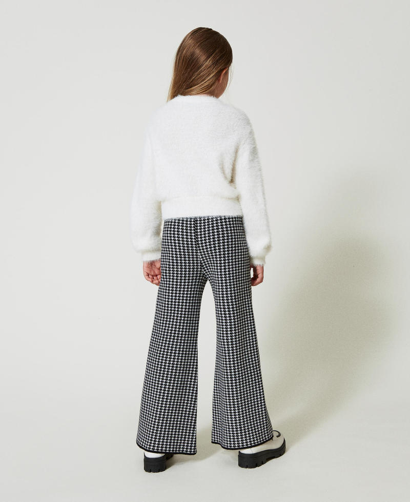 Scee by twin set Pantaloni in maglia jacquard pied de poule Vendita Calda