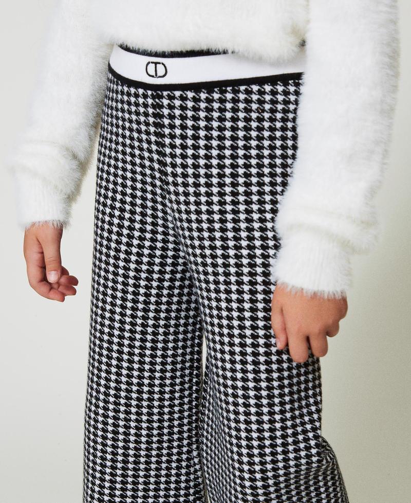 Scee by twin set Pantaloni in maglia jacquard pied de poule Vendita Calda
