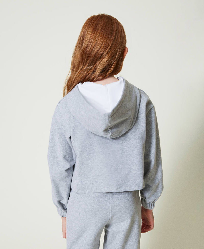 Scee by twin set Felpa cropped con logo ricamato Saldi Di Fabbrica