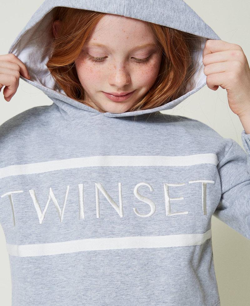 Scee by twin set Felpa cropped con logo ricamato Saldi Di Fabbrica
