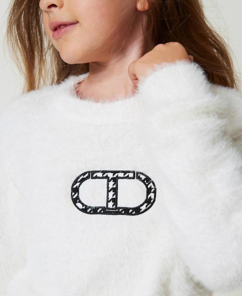 Scee by twin set Maglia effetto pelliccia con logo Oval T I Più Venduti