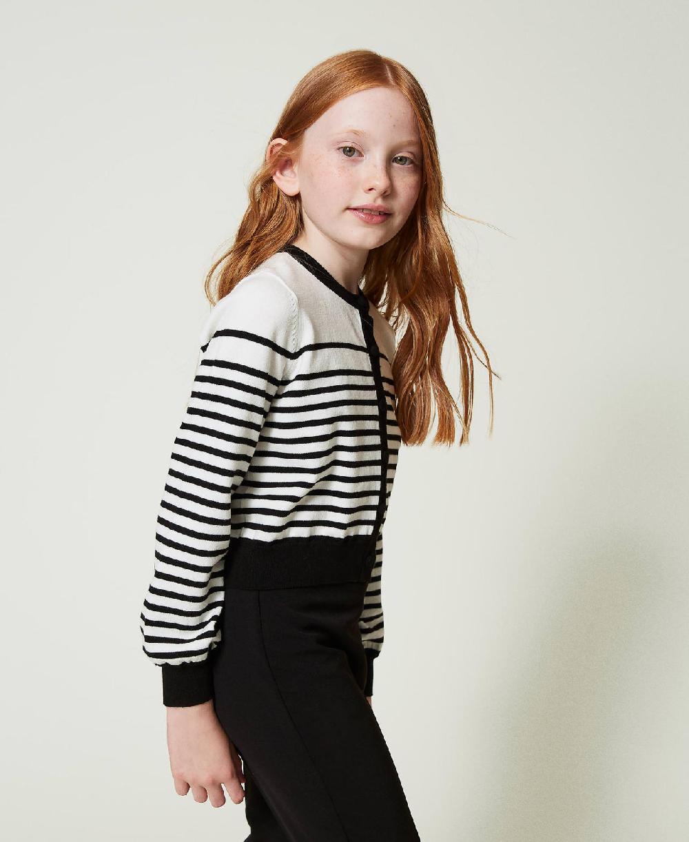 Scee by twin set Cardigan a righe con logo jacquard Nuova