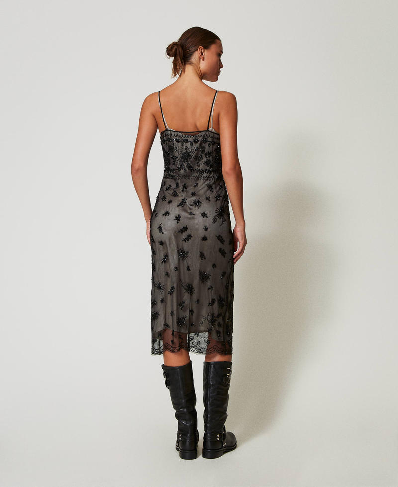 Scee by twin set Abito longuette in tulle con ricamo a mano Italia