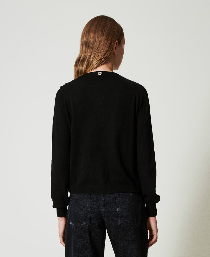 Scee by twin set Cardigan in misto lana con maxi fiocco Sconto