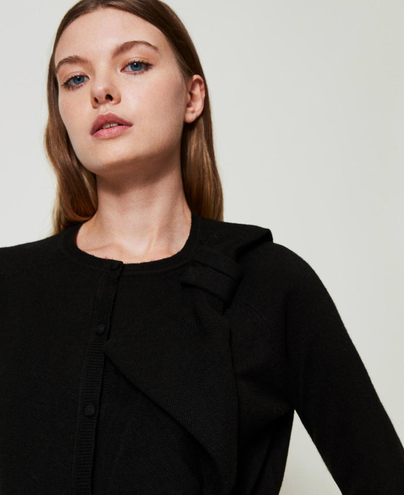 Scee by twin set Cardigan in misto lana con maxi fiocco Sconto