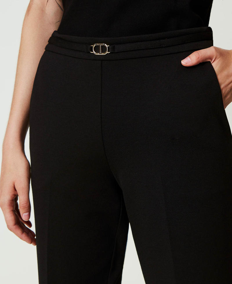 Scee by twin set Pantaloni con cinturino Oval T e piega Offerta