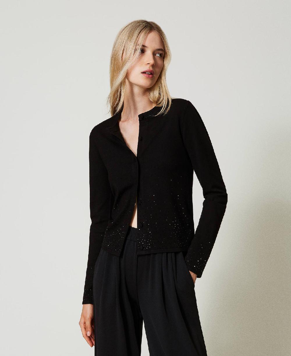 Scee by twin set Cardigan con strass in dégradé Offerte