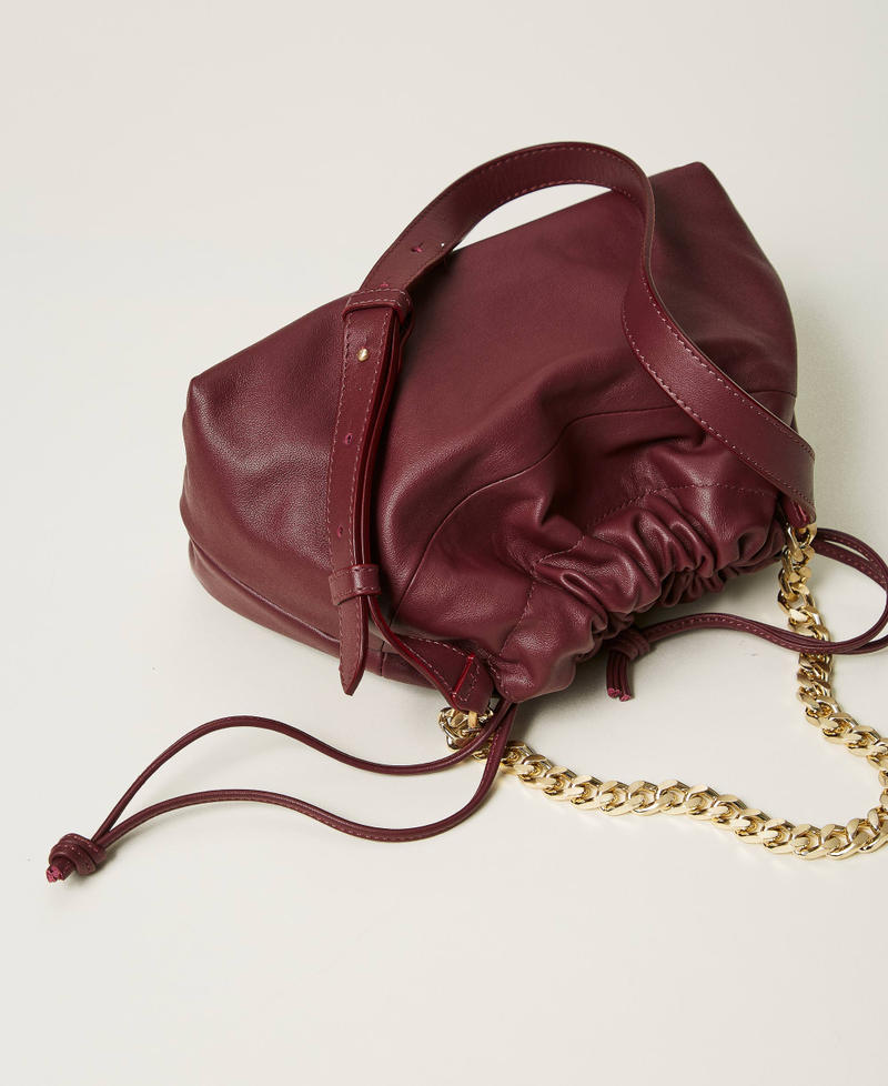 Scee by twin set Borsa a tracolla in pelle con coulisse Affare Del Giorno