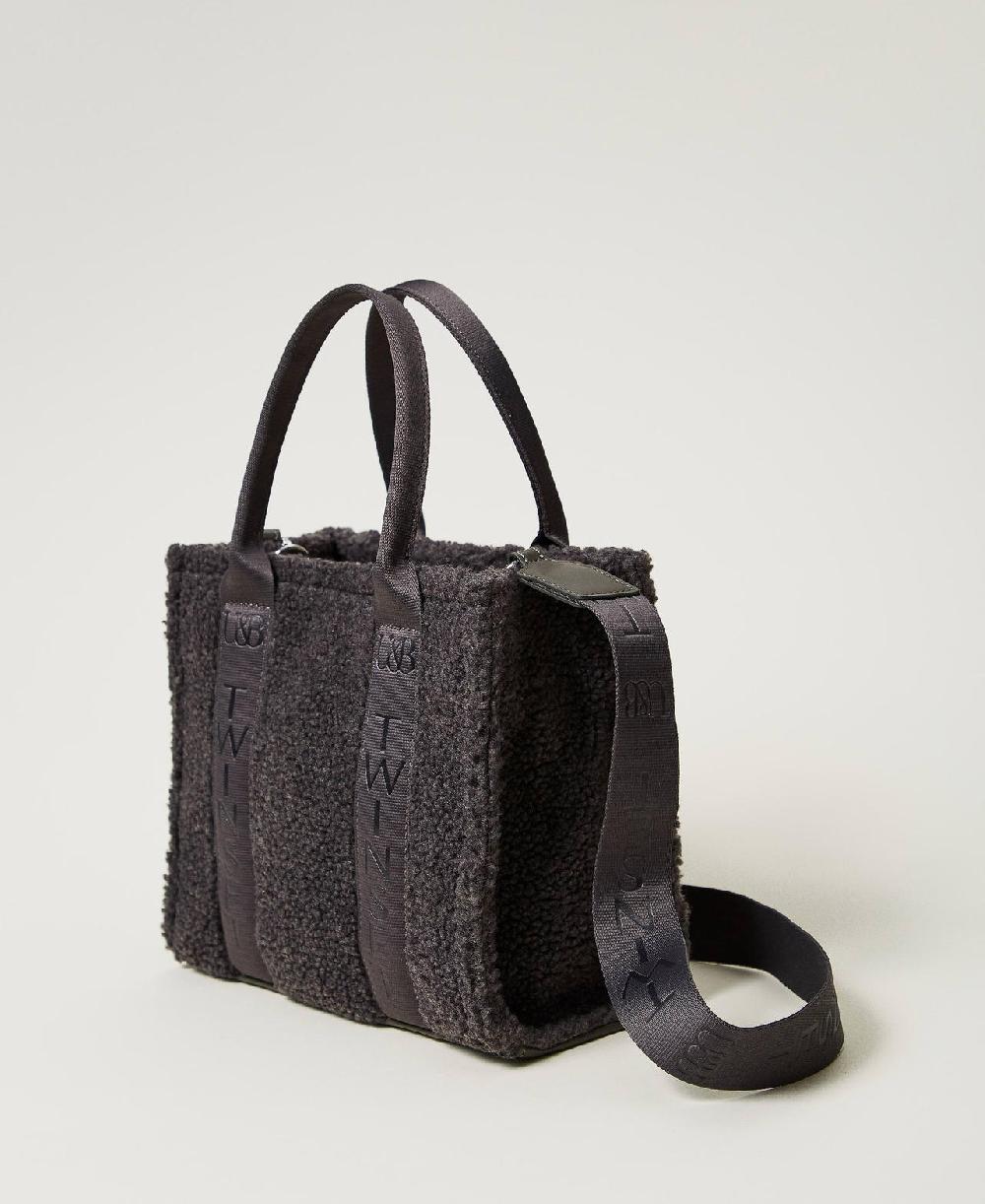 Scee by twin set Borsa shopper in faux fur effetto furry Offerta