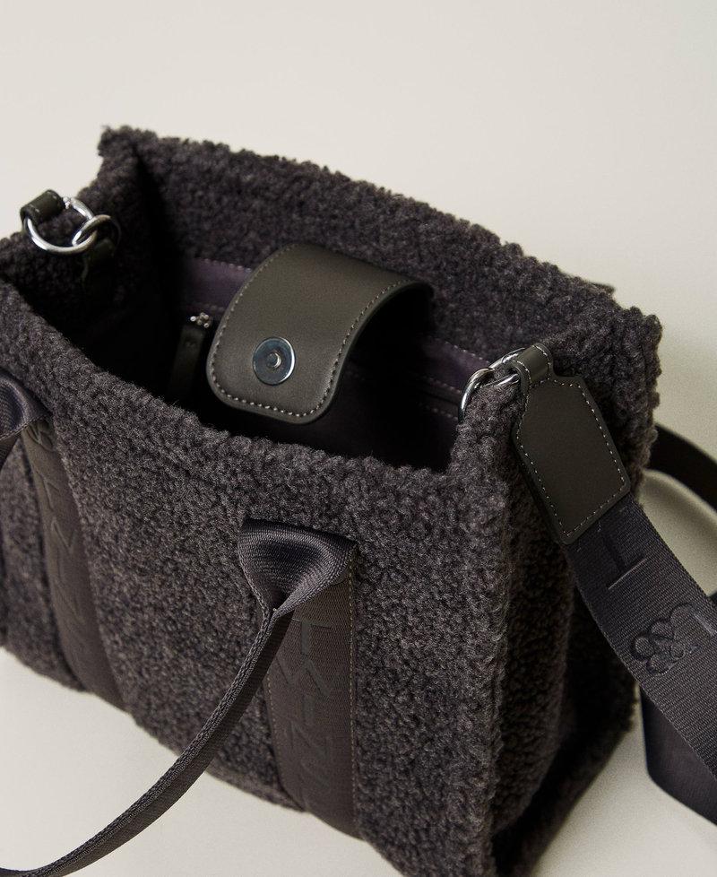 Scee by twin set Borsa shopper in faux fur effetto furry Offerta