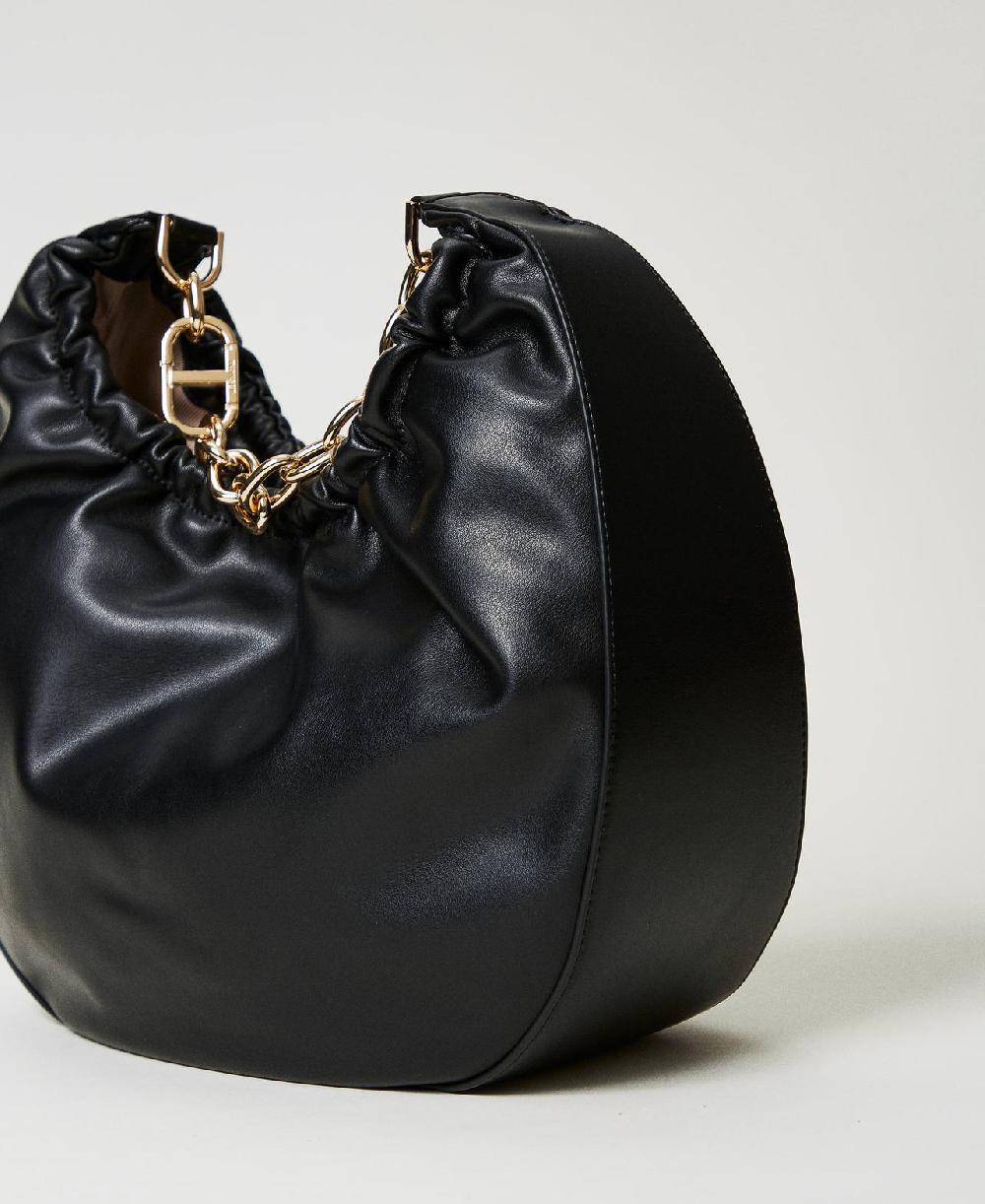 Scee by twin set Borsa hobo ‘Croissant’ con arricciatura e Oval T Online