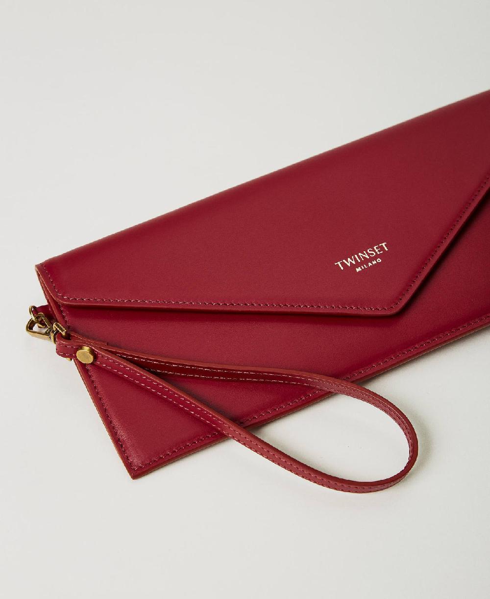 Scee by twin set Clutch in pelle con logo In Vendita