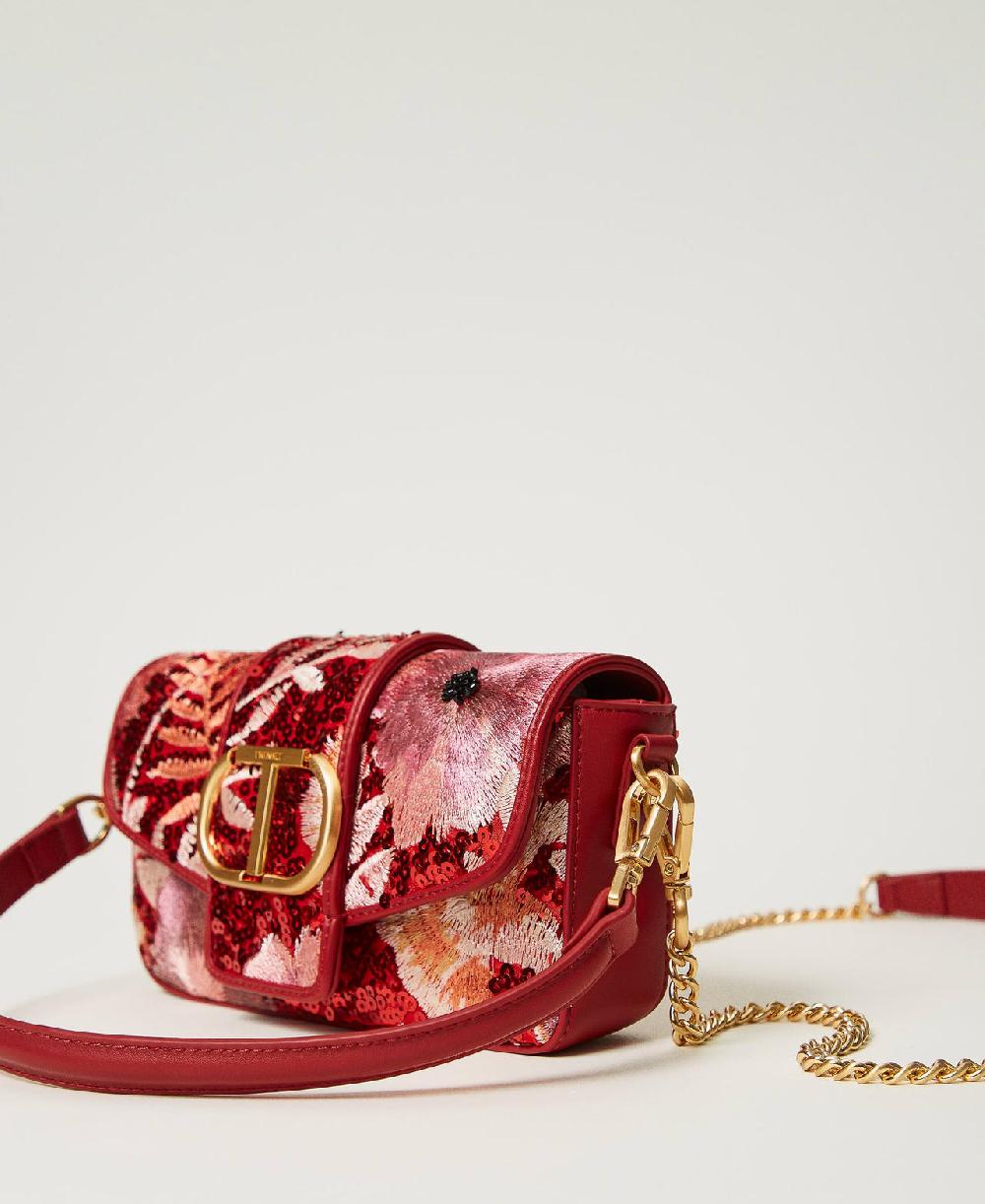 Scee by twin set Borsa a tracolla 'Amie' piccola con ricamo In Linea