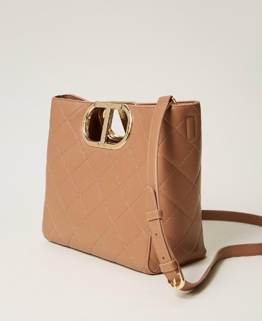 Scee by twin set Borsa shopper 'Lila' trapuntata con manico Oval T Soddisfazione Garantita