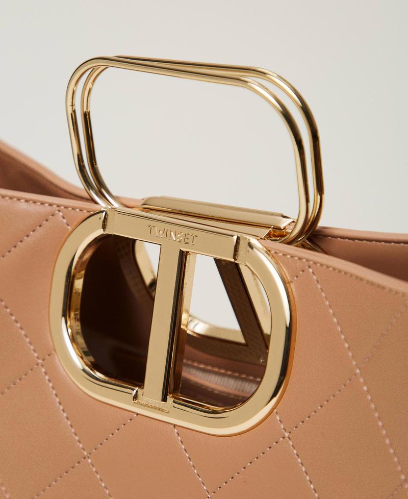 Scee by twin set Borsa shopper 'Lila' trapuntata con manico Oval T Soddisfazione Garantita