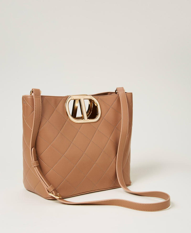 Scee by twin set Borsa shopper 'Lila' trapuntata con manico Oval T Soddisfazione Garantita