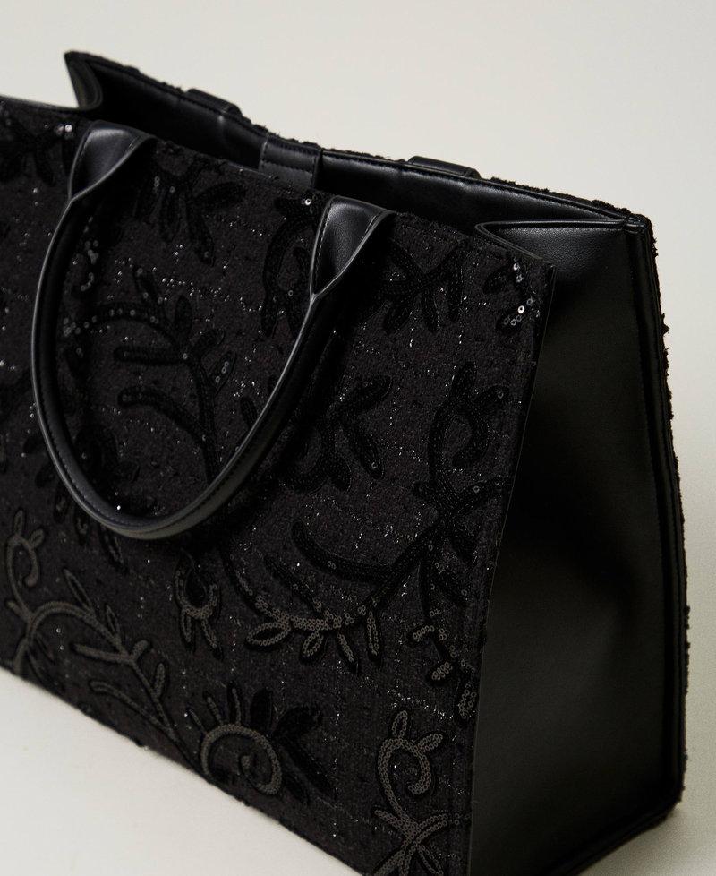 Scee by twin set Borsa shopper 'Victoria' con ricamo e logo Fino al 65% di sconto
