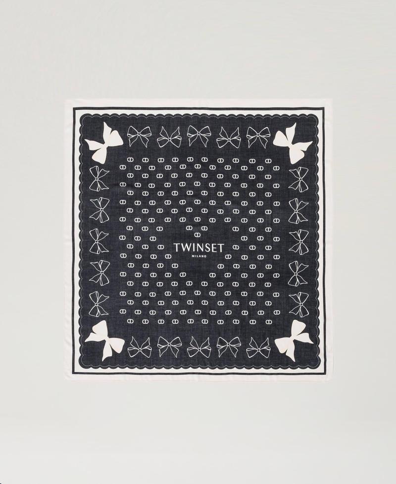 Scee by twin set Kefiah con stampa fiocchi e logo Fino Al -60%