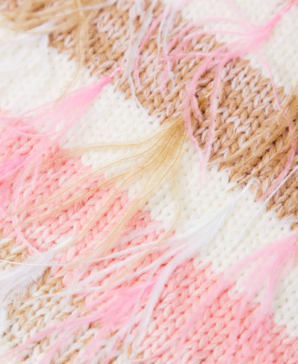 Scee by twin set Sciarpa jacquard con piume Prezzo Ridotto