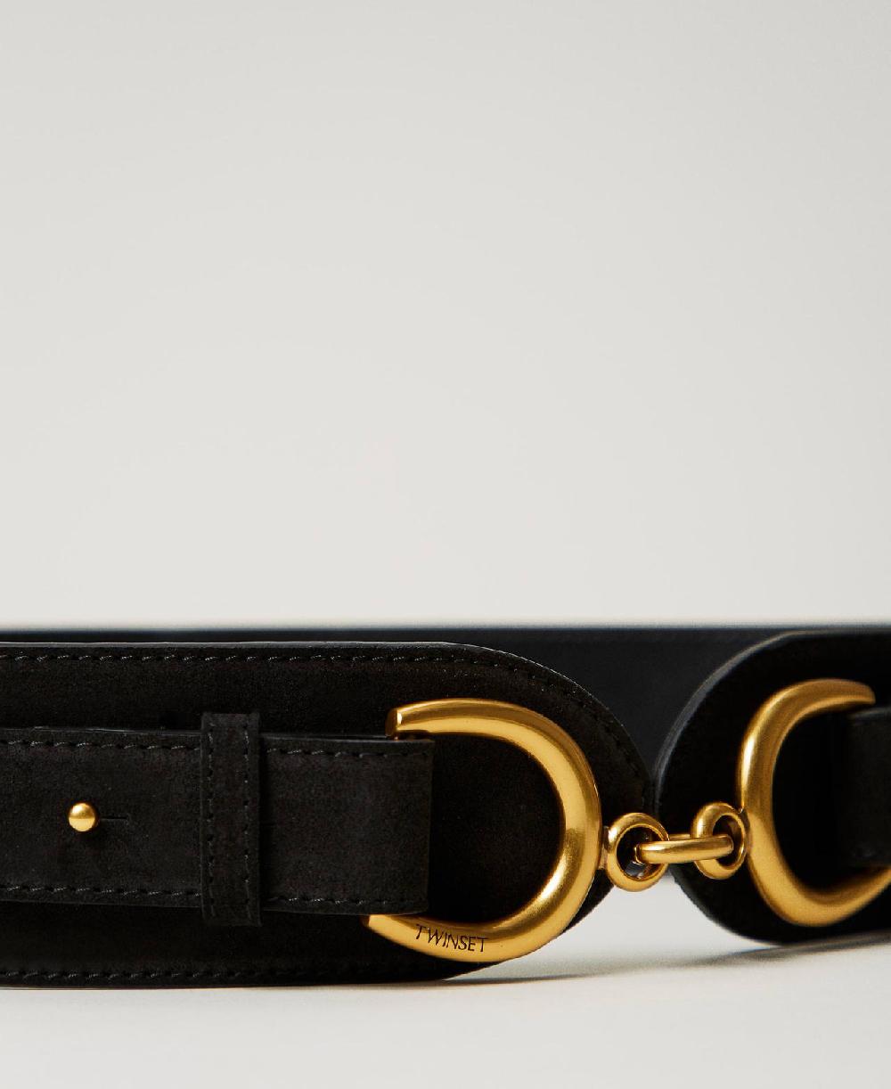 Scee by twin set Cintura in pelle con morsetto Moda