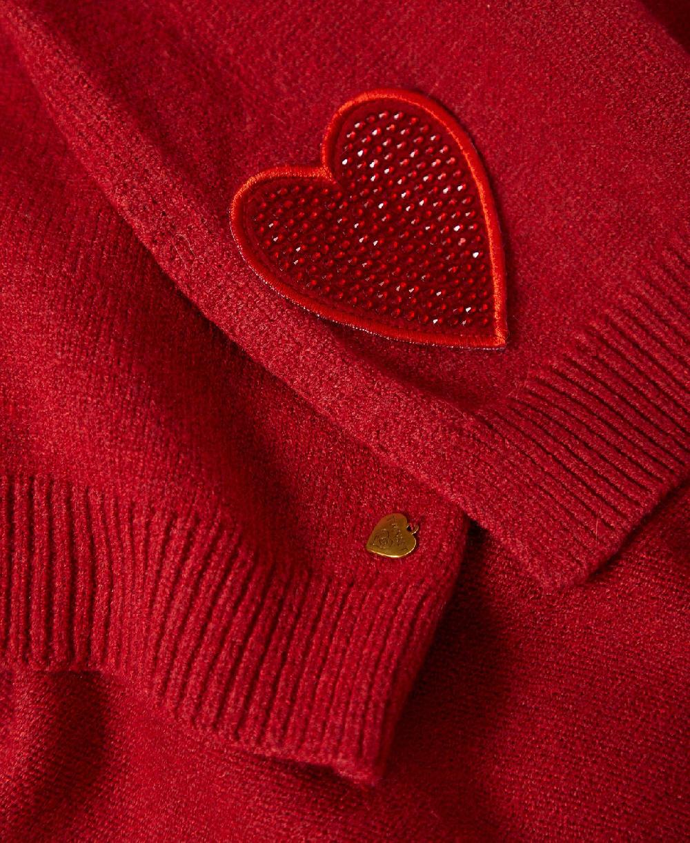Scee by twin set Sciarpa in maglia con patch a cuore 2025