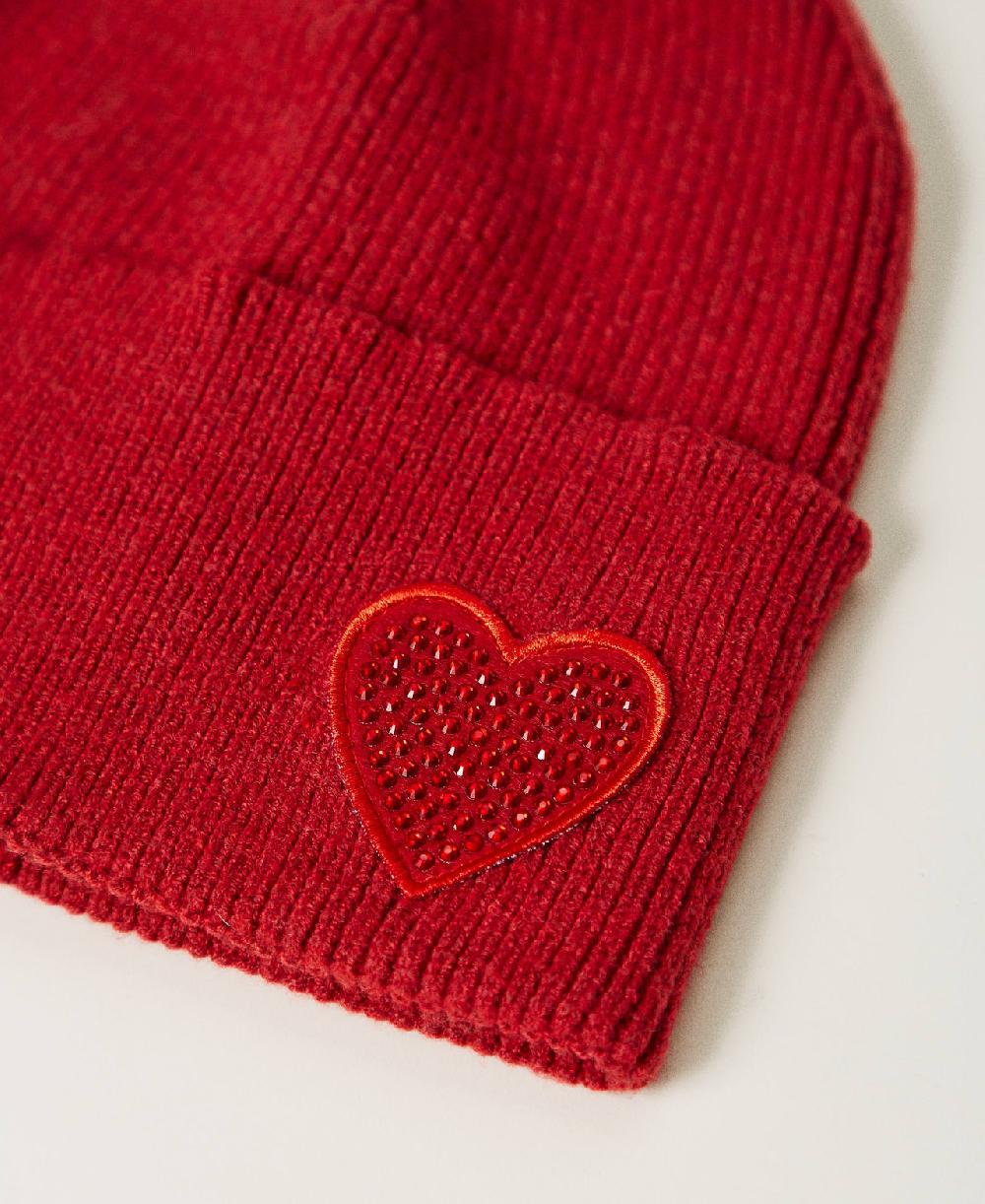 Scee by twin set Berretto in maglia con patch a cuore Promozione