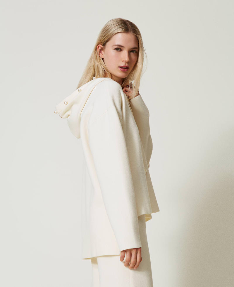 Scee by twin set Maglia con cappuccio e perle Economico