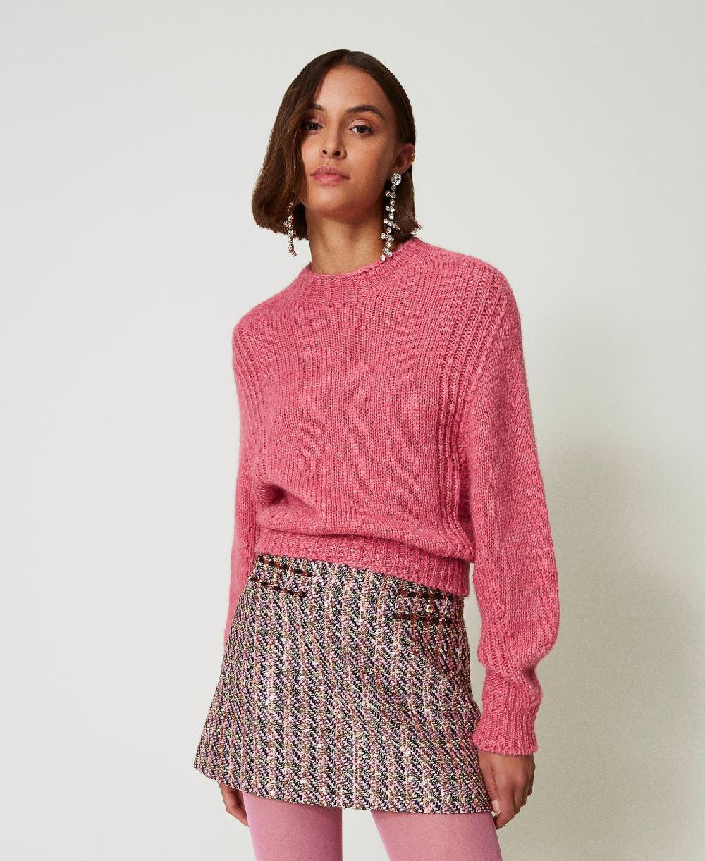 Scee by twin set Maglia lupetto in misto lana seamless Online