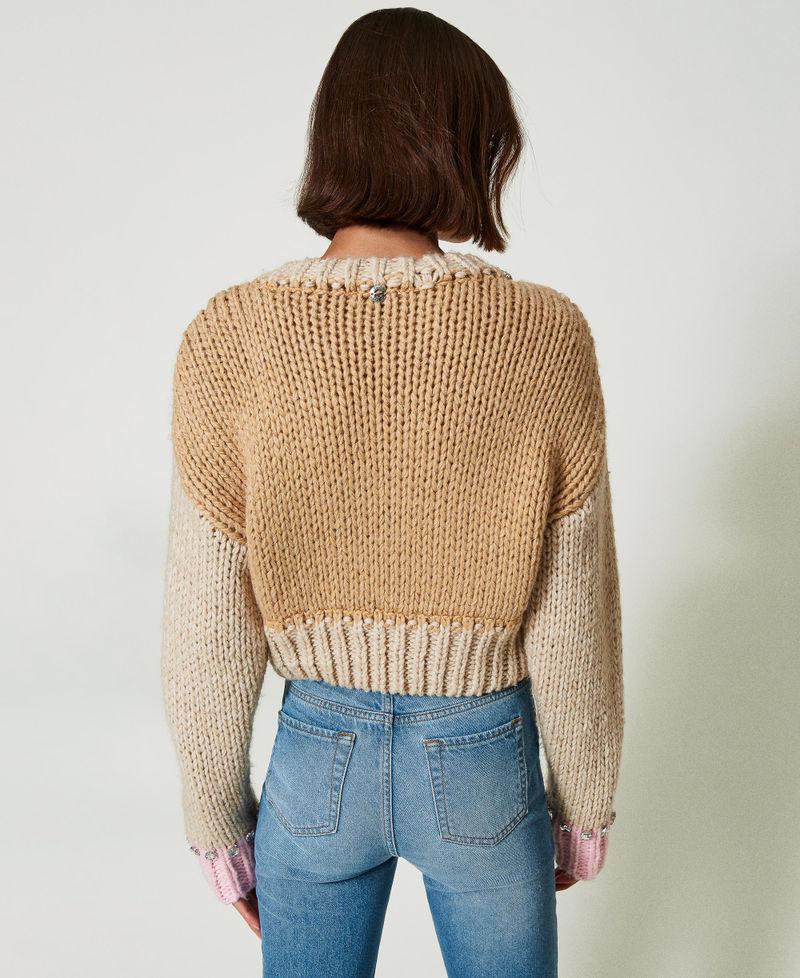 Scee by twin set Maglia color block con ricami a mano In Vendita