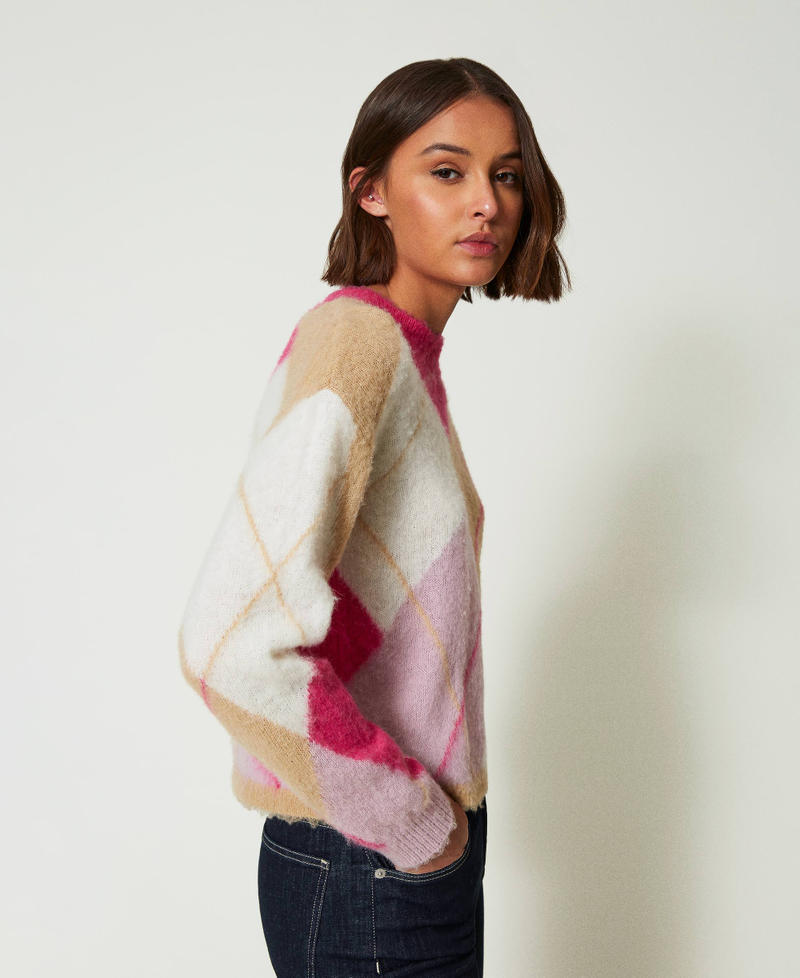 Scee by twin set Maglia jacquard argyle in misto lana Saldi