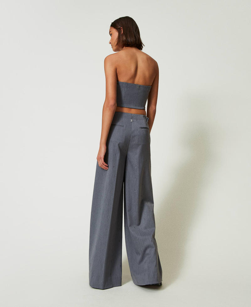Scee by twin set Pantaloni a palazzo MYFO con ricamo Offerte