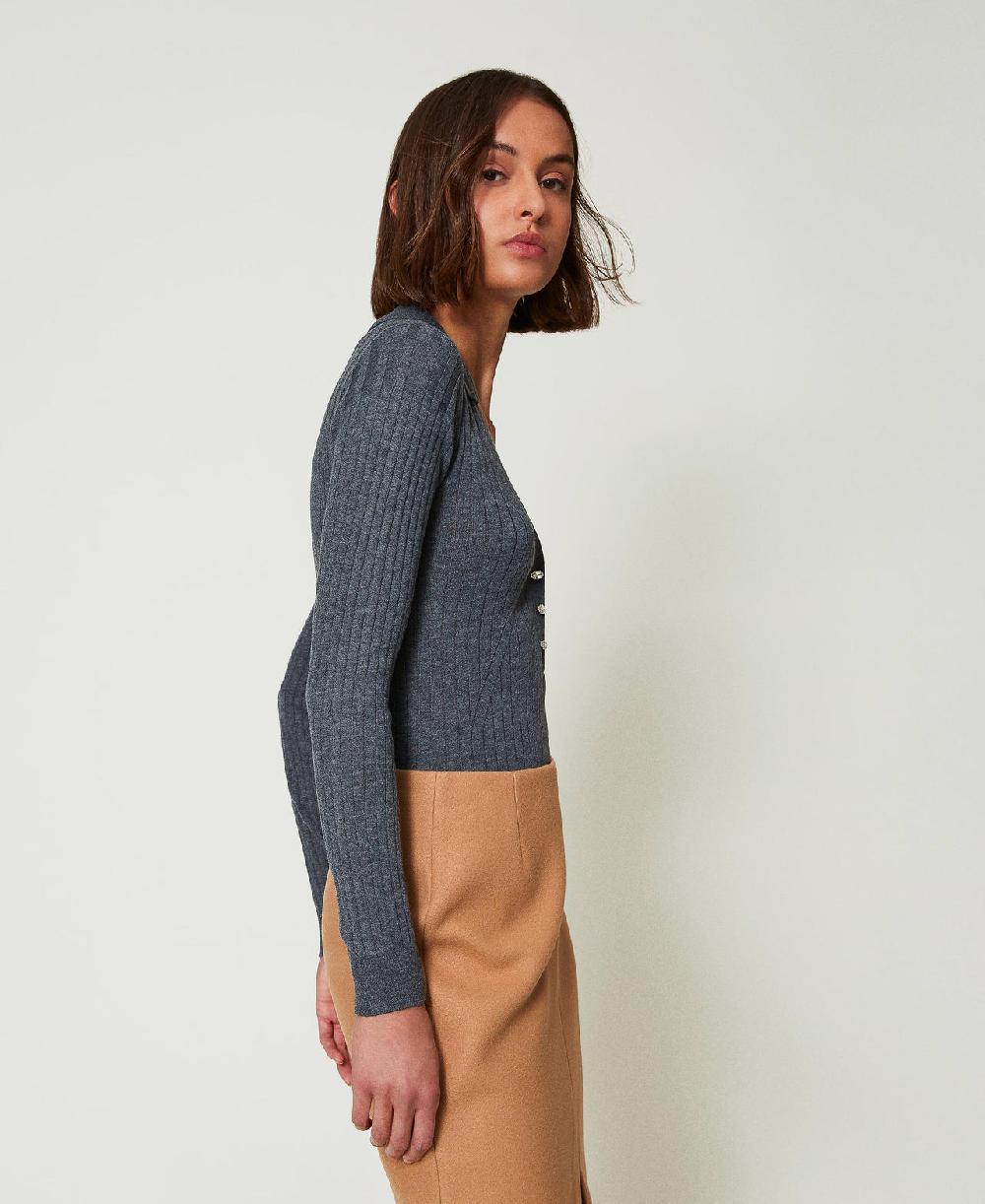 Scee by twin set Maglia a coste con ricamo Hotsell