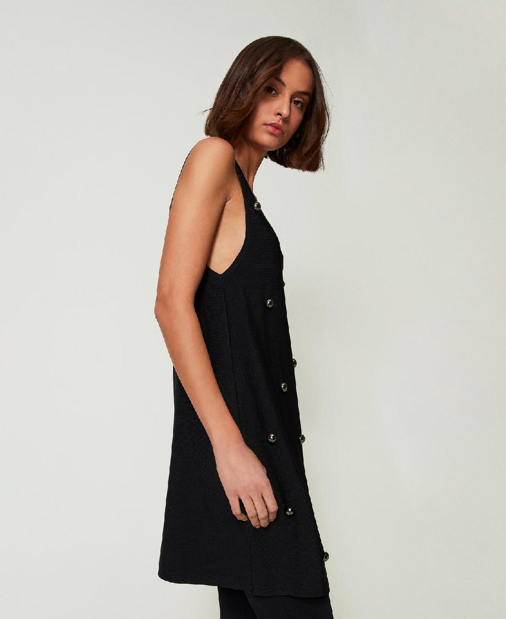Scee by twin set Abito corto in maglia con borchie In Saldo