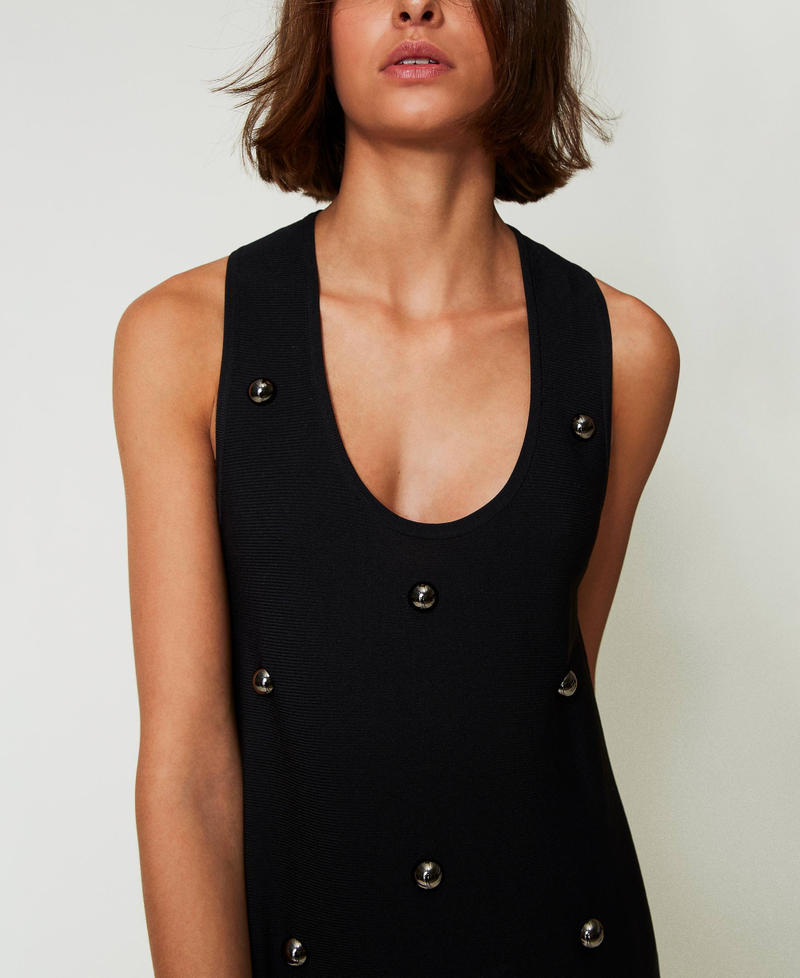 Scee by twin set Abito corto in maglia con borchie In Saldo