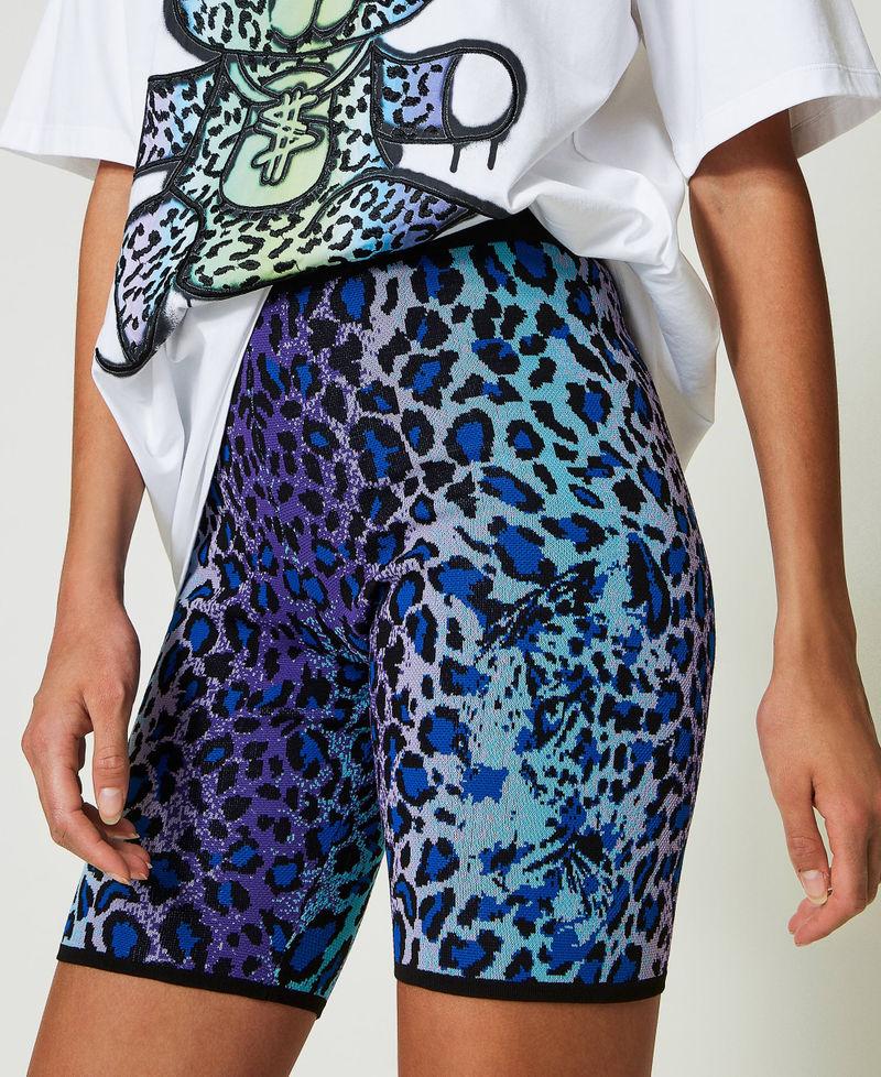 Scee by twin set Shorts biker MYFO in maglia jacquard Italy