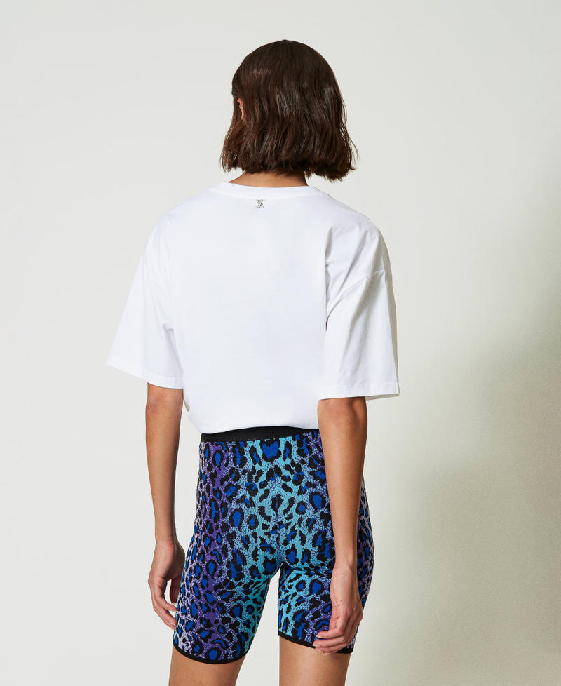 Scee by twin set Shorts biker MYFO in maglia jacquard Italy