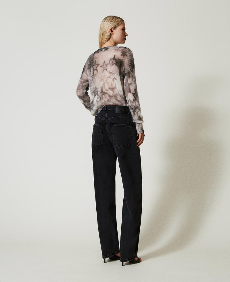 Scee by twin set Jeans nero carrot fit cinque tasche In Linea