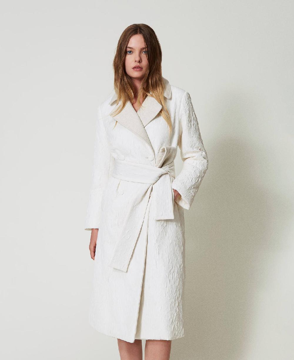 Scee by twin set Cappotto doppiopetto goffrato Nuovo