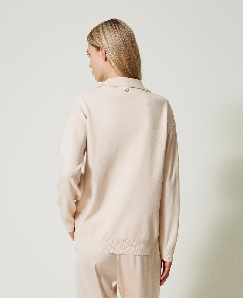 Scee by twin set Maglia con colletto in raso Qualità