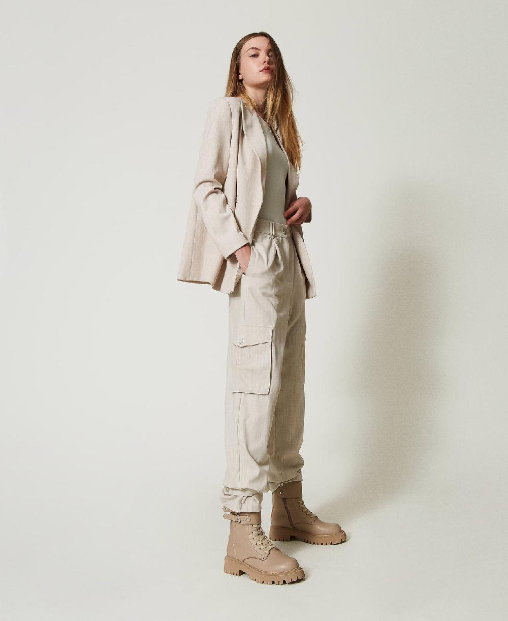 Scee by twin set Pantaloni cargo MYFO con ricamo Spedizione Gratuita