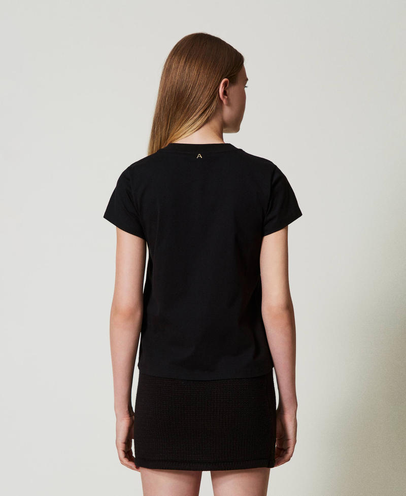 Scee by twin set T-shirt con logo e strass Promozione Limitata