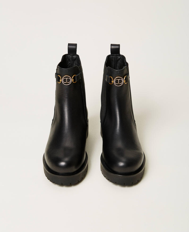 Scee by twin set Stivali chelsea in pelle con Oval T Fino Al -60%